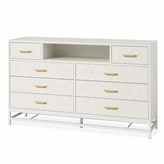 Commode en MDF avec tiroirs géométriques 160x45x90 cm