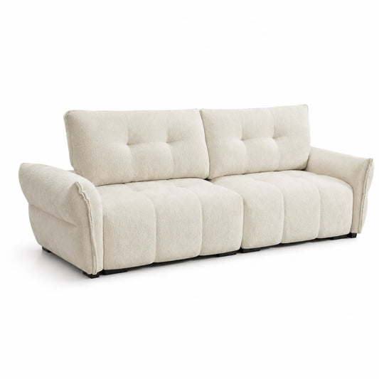 Canapé droit 3 places tissu beige