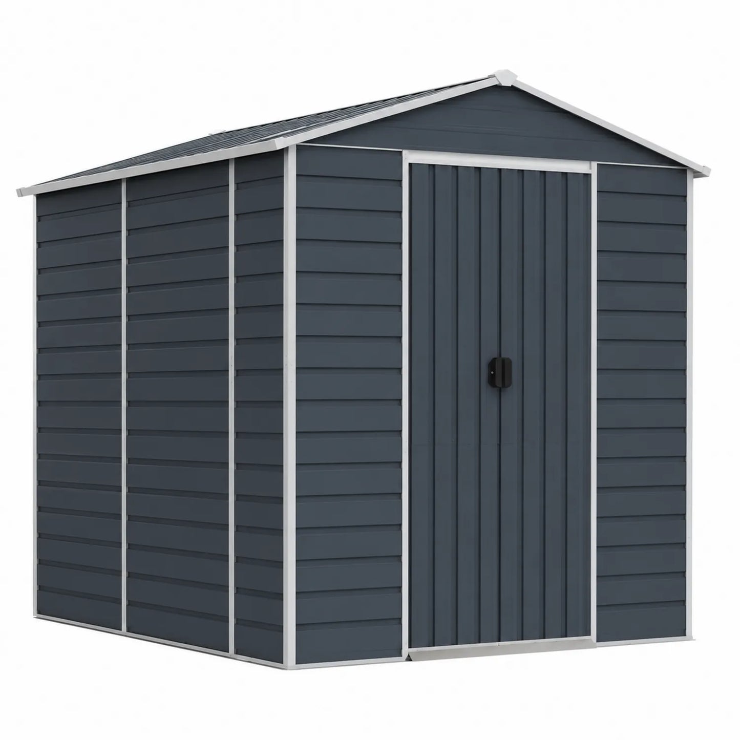 Abri de Jardin Métallique Anthracite Acier 213x127x185 cm