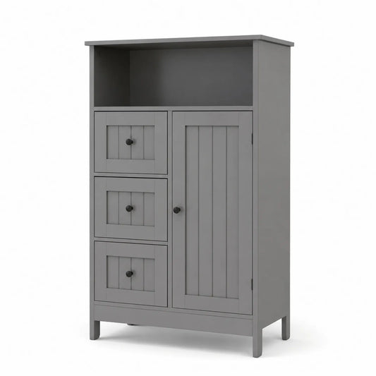 Buffet en bois MDF gris avec tiroirs et porte